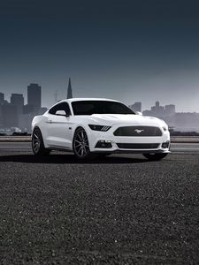 Preview wallpaper ford, mustang, 2015, vossen, white, side view