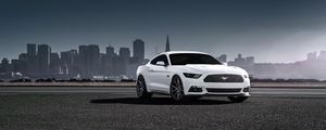 Preview wallpaper ford, mustang, 2015, vossen, white, side view