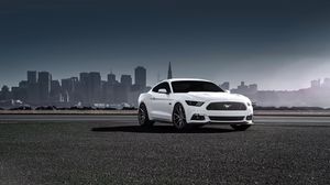 Preview wallpaper ford, mustang, 2015, vossen, white, side view