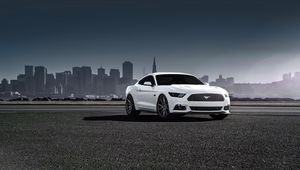 Preview wallpaper ford, mustang, 2015, vossen, white, side view