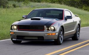 Preview wallpaper ford, mustang, auto, street, traffic