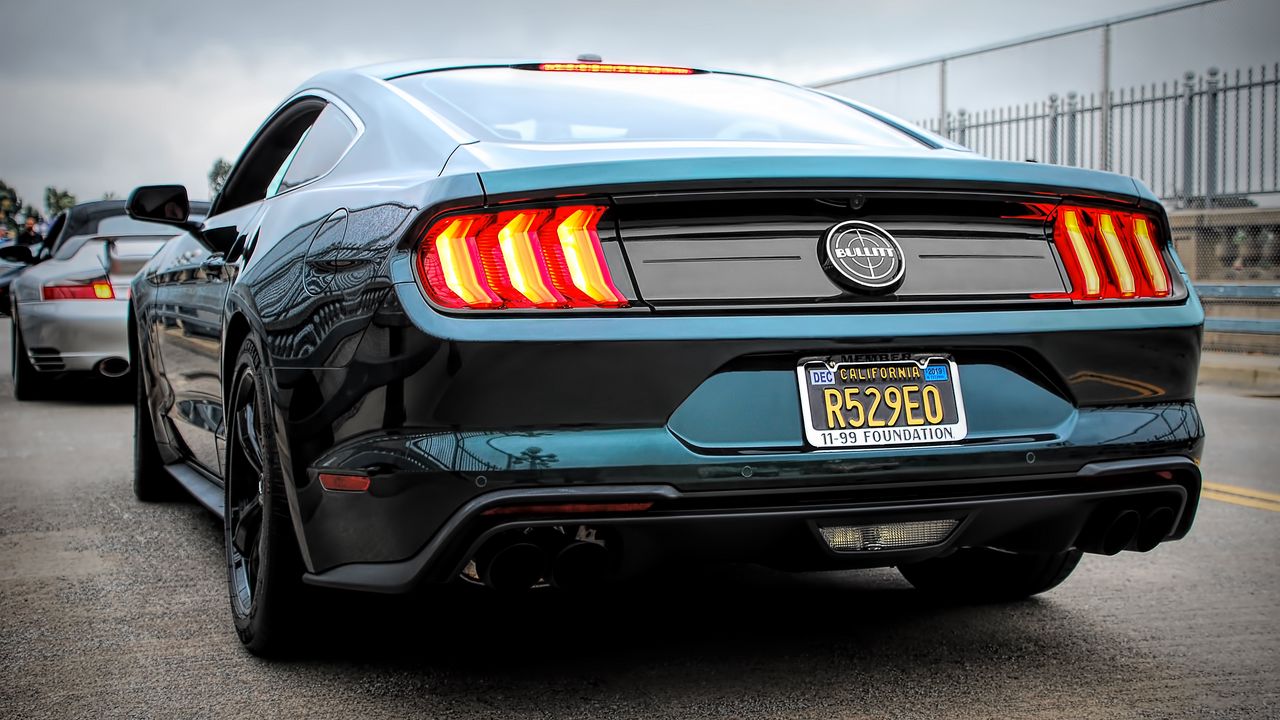 Wallpaper ford mustang, car, muscle car, back view