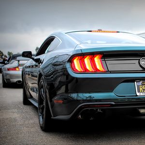 Preview wallpaper ford mustang, car, muscle car, back view