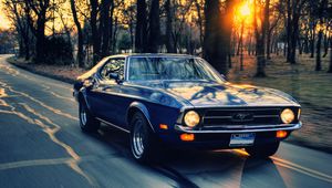 Preview wallpaper ford, mustang, cars, traffic