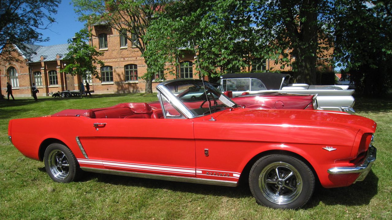 Wallpaper ford mustang, convertible, red, auto