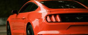 Preview wallpaper ford mustang, ford, car, red, side view