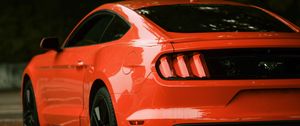 Preview wallpaper ford mustang, ford, car, red, side view