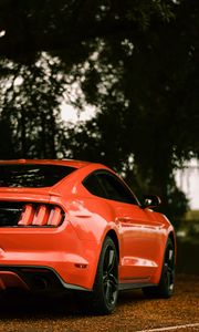 Preview wallpaper ford mustang, ford, car, sportscar, red, rear view