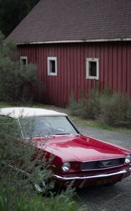 Preview wallpaper ford mustang, ford, car, red, headlight