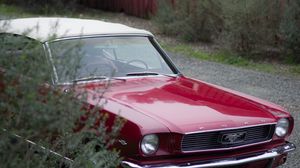 Preview wallpaper ford mustang, ford, car, red, headlight