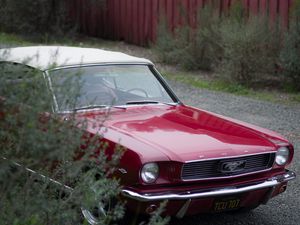 Preview wallpaper ford mustang, ford, car, red, headlight