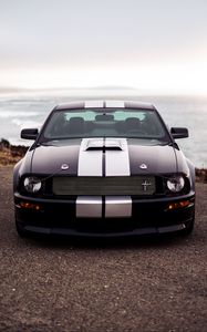 Preview wallpaper ford mustang, ford, car, front view, headlights