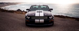 Preview wallpaper ford mustang, ford, car, front view, headlights