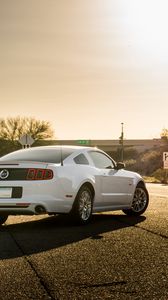 Preview wallpaper ford mustang, ford, car, back view, asphalt