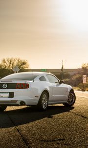 Preview wallpaper ford mustang, ford, car, back view, asphalt