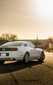 Preview wallpaper ford mustang, ford, car, back view, asphalt