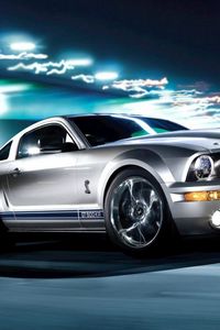 Preview wallpaper ford, mustang, gray, shelby, gt500, auto