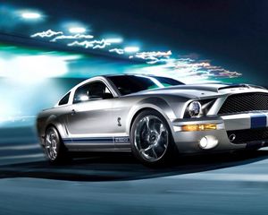 Preview wallpaper ford, mustang, gray, shelby, gt500, auto