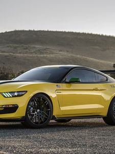 Preview wallpaper ford, mustang, gt350, shelby, yellow