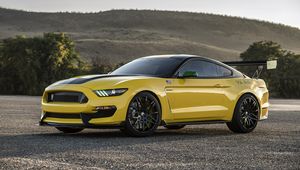 Preview wallpaper ford, mustang, gt350, shelby, yellow