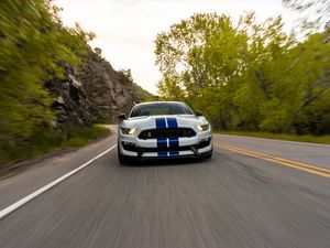 Preview wallpaper ford mustang gt350, ford, car, sportscar, road, speed