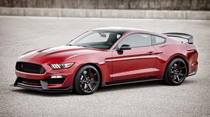 Preview wallpaper ford mustang, gt350r, shelby, red, side view