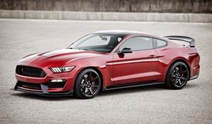 Preview wallpaper ford mustang, gt350r, shelby, red, side view