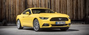 Preview wallpaper ford, mustang, gt, eu-spec, yellow, side view