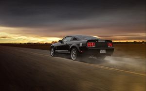 Preview wallpaper ford, mustang, gt 350, road, movement