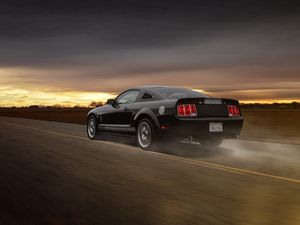 Preview wallpaper ford, mustang, gt 350, road, movement