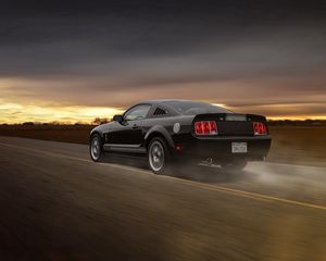 Preview wallpaper ford, mustang, gt 350, road, movement