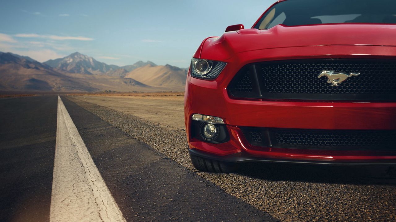 Wallpaper ford, mustang, gt, red, front, muscle car, before