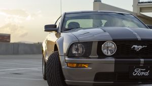 Preview wallpaper ford mustang gt, ford, headlight, front view