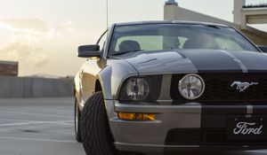 Preview wallpaper ford mustang gt, ford, headlight, front view