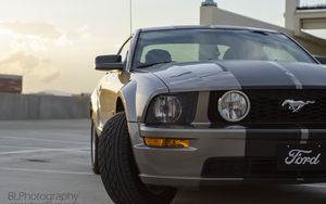 Preview wallpaper ford mustang gt, ford, headlight, front view