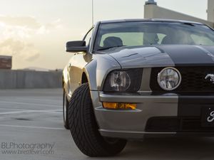 Preview wallpaper ford mustang gt, ford, headlight, front view