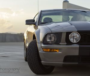 Preview wallpaper ford mustang gt, ford, headlight, front view