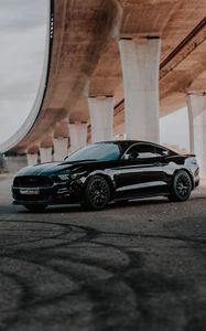 Preview wallpaper ford mustang gt, ford mustang, ford, car, side view, black