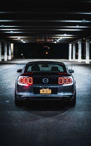 Preview wallpaper ford mustang gt, ford mustang, rear view, headlights