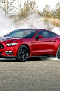 Preview wallpaper ford mustang, gt, red, side view