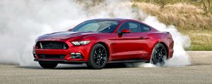 Preview wallpaper ford mustang, gt, red, side view
