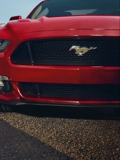 Download wallpaper 240x320 ford, mustang, gt, red, front, muscle car,  before old mobile, cell phone, smartphone hd background