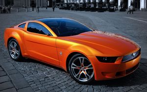 Preview wallpaper ford, mustang, movement, street