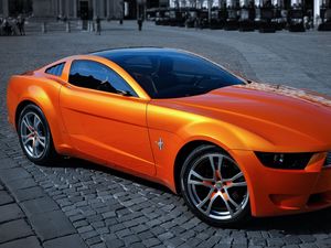 Preview wallpaper ford, mustang, movement, street