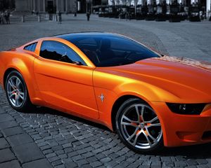 Preview wallpaper ford, mustang, movement, street