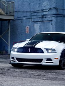 Preview wallpaper ford, mustang, muscle car, boss 302, white, style