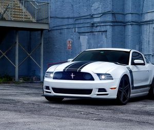 Preview wallpaper ford, mustang, muscle car, boss 302, white, style