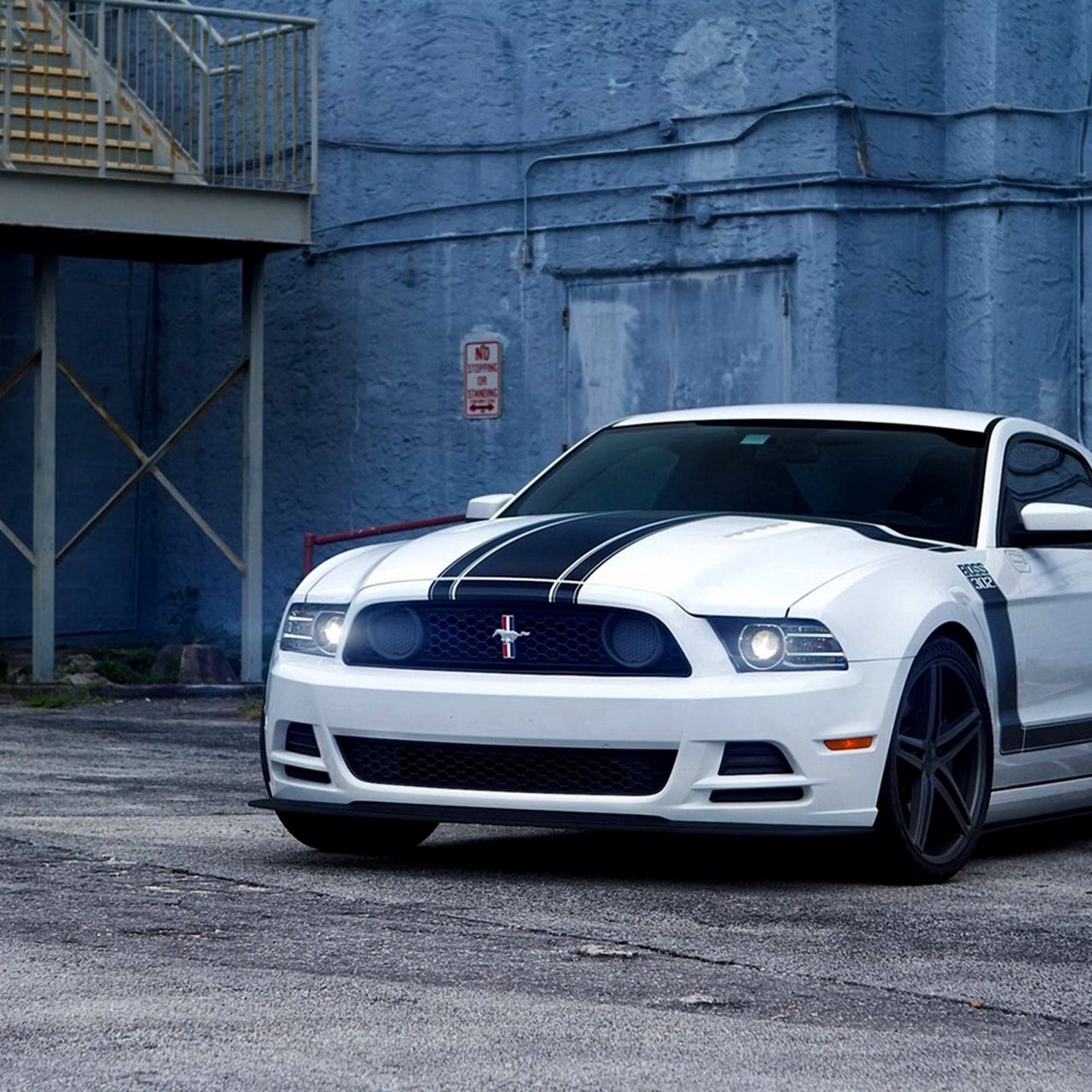 Download wallpaper 1280x1280 ford, mustang, muscle car, boss 302, white ...