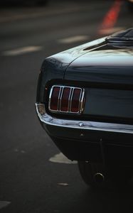 Preview wallpaper ford mustang, mustang, car, black, tailight, back view