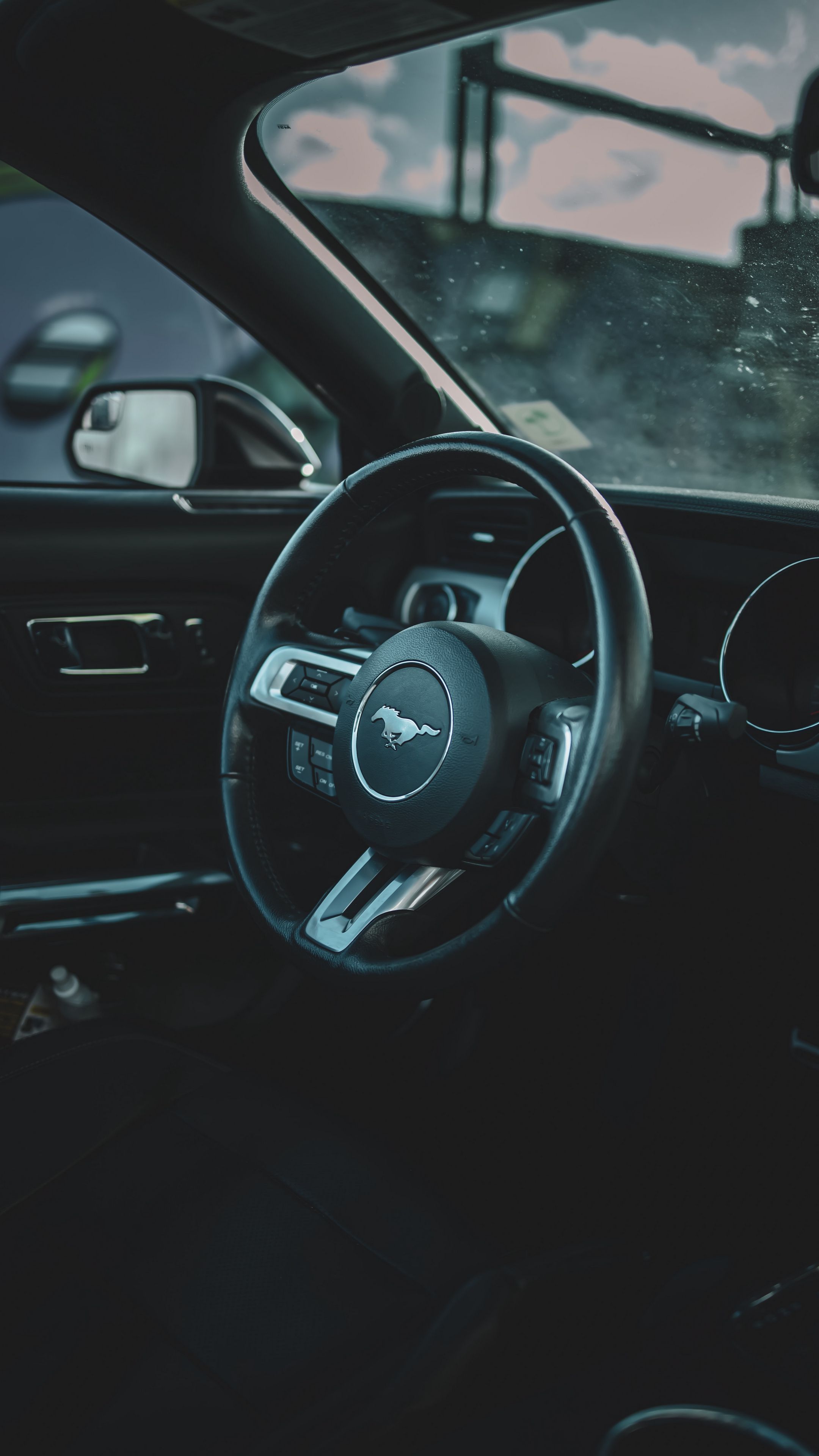 Download wallpaper 2160x3840 ford mustang, mustang, car, steering wheel ...